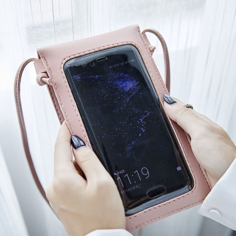 Frauen Casual Solide Aushöhlen Touchscreen 6.3 Zoll Handytasche Umhängetasche Umhängetasche