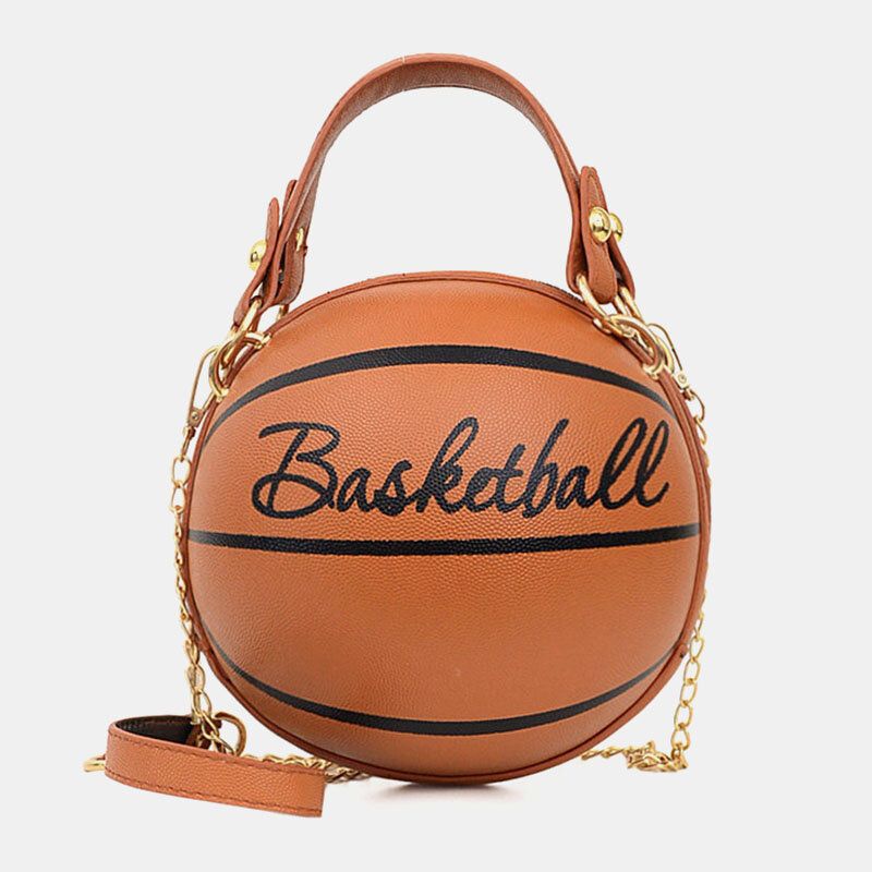 Frauen Einzigartiges Design Basketball Fußball Look Mini Runde Tasche Hangbag Mode Verstellbare Umhängetasche Umhängetasche