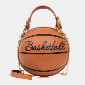 Frauen Einzigartiges Design Basketball Fußball Look Mini Runde Tasche Hangbag Mode Verstellbare Umhängetasche Umhängetasche