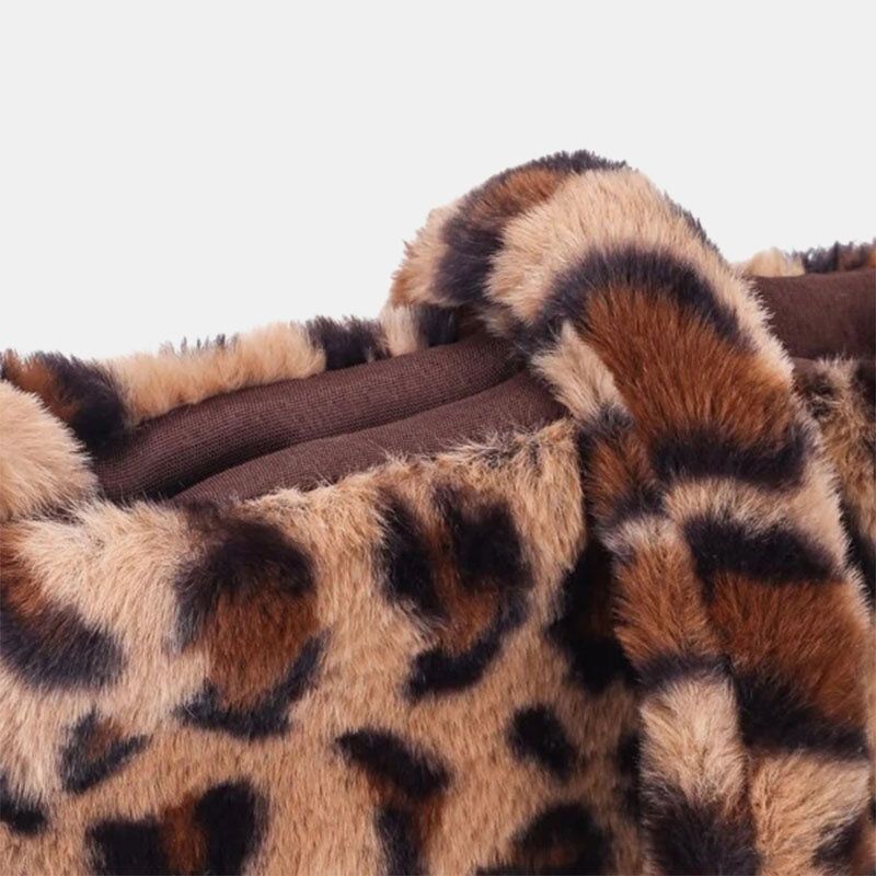 Frauen Filz Weich Leopard Muster Niedlich Lässig Persönlichkeit Umhängetasche Umhängetasche