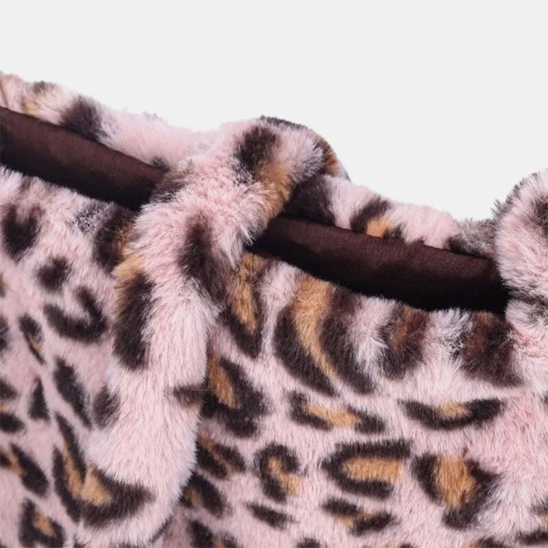 Frauen Filz Weich Leopard Muster Niedlich Lässig Persönlichkeit Umhängetasche Umhängetasche