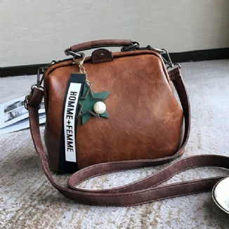 Frauen-kunstleder-weinlese-umhängetasche Mit Großem Fassungsvermögen Wandelbarer Riemen Retro-handtasche