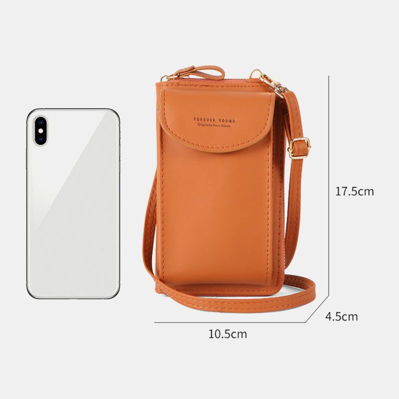 Frauen Mini Wild Long Pu-leder Geldbörse Casual 6.3 Zoll Handytasche Umhängetasche Umhängetasche