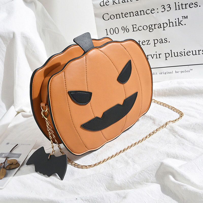 Frauen Patchwork-ketten Halloween-kürbis-tasche Umhängetasche