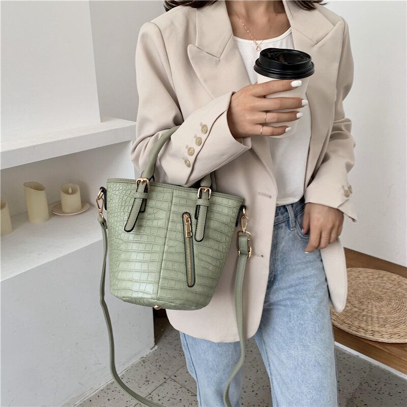 Frauen Pu-leder-alligator-muster Das Beiläufige Mode-handtaschen-crossbody-tasche Näht