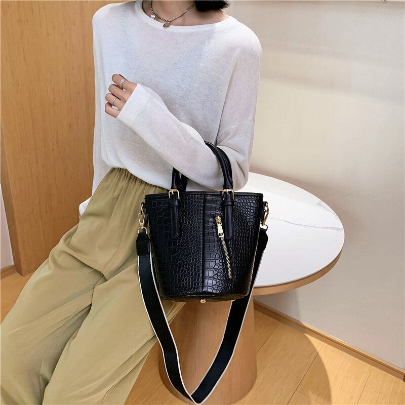 Frauen Pu-leder-alligator-muster Das Beiläufige Mode-handtaschen-crossbody-tasche Näht