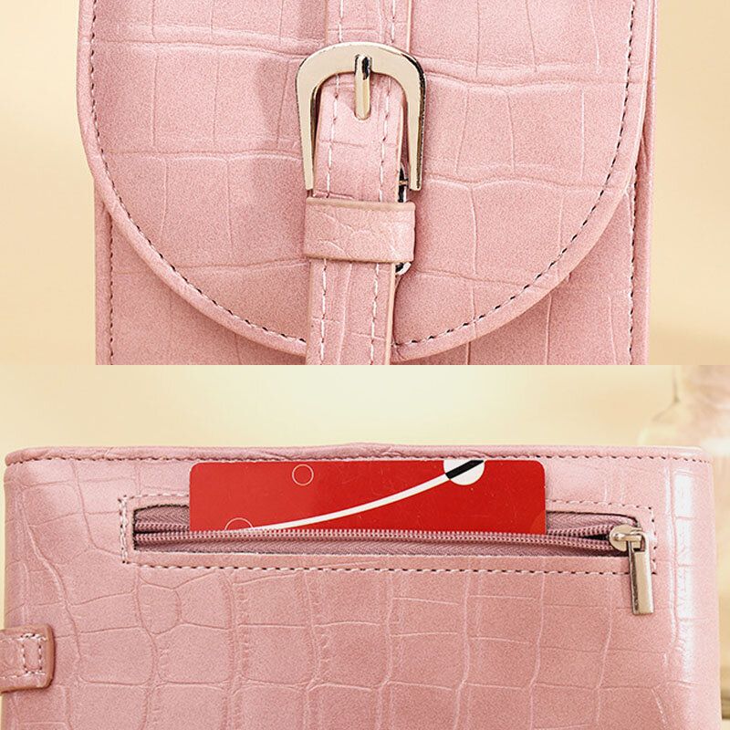 Frauen Pu-leder Alligatormuster Große Kapazität Lässige 6.3-zoll-handytasche Crossbody-taschen Umhängetasche