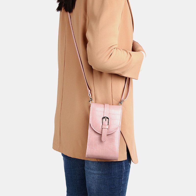 Frauen Pu-leder Alligatormuster Große Kapazität Lässige 6.3-zoll-handytasche Crossbody-taschen Umhängetasche