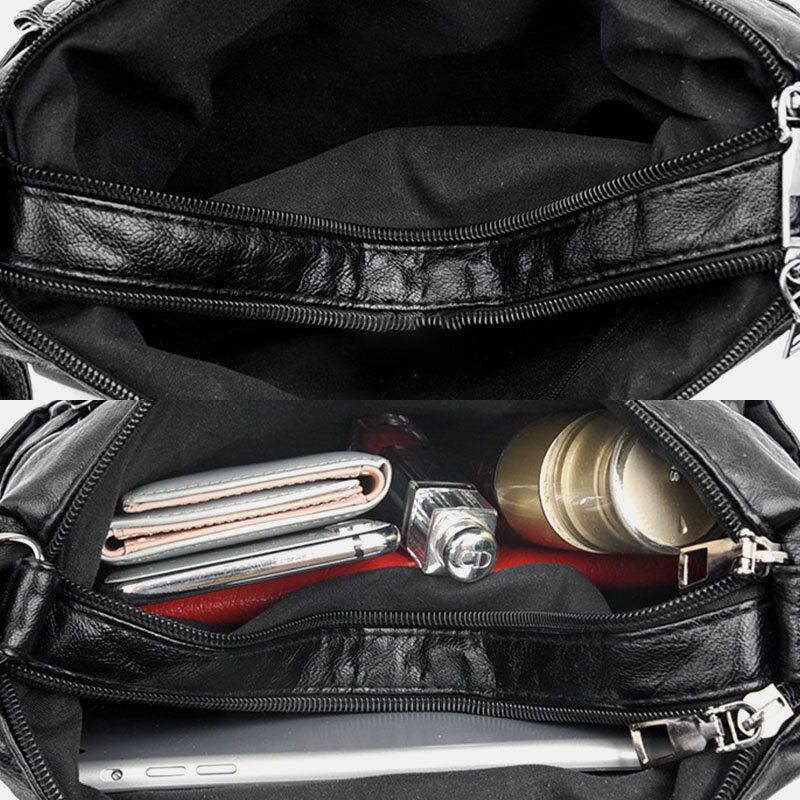 Frauen Pu-leder Große Kapazität Anti-diebstahl 6.3 Zoll Handytasche Crossbody Taschen Umhängetasche