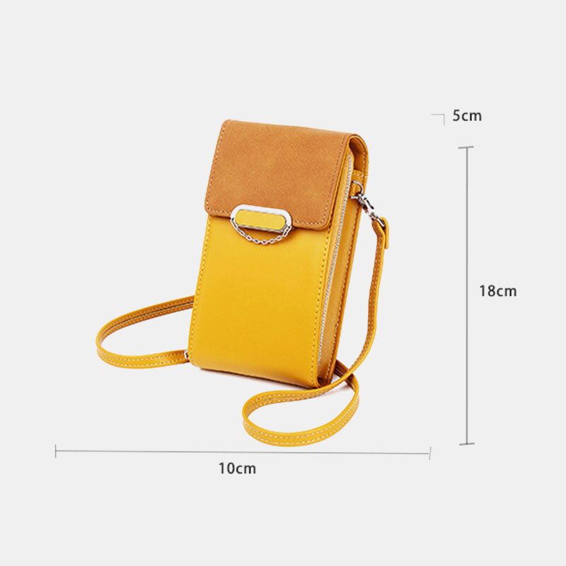 Frauen Pu-leder Multi-carry Fashion Casual Handytasche Umhängetasche