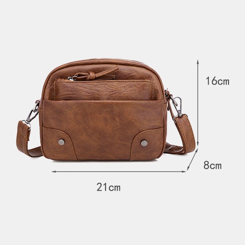 Frauen Pu-leder Multi-pocket Retro Mode 6.3 Zoll Handytasche Weiche Umhängetaschen Umhängetasche