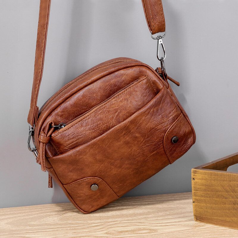 Frauen Pu-leder Multi-pocket Retro Mode 6.3 Zoll Handytasche Weiche Umhängetaschen Umhängetasche