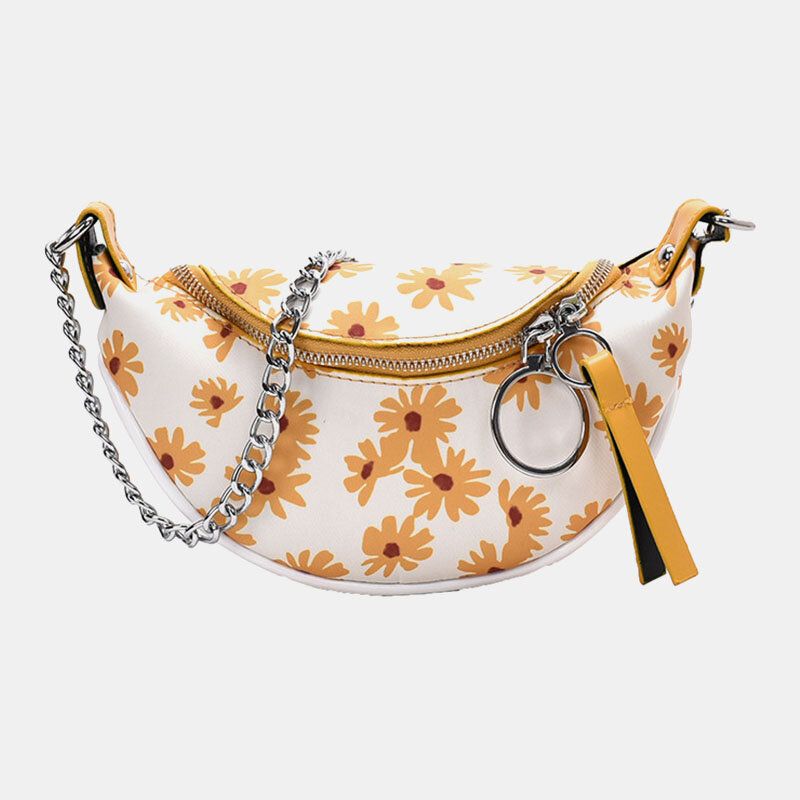 Frauen Pu Sommer Kleine Gänseblümchen Brusttasche