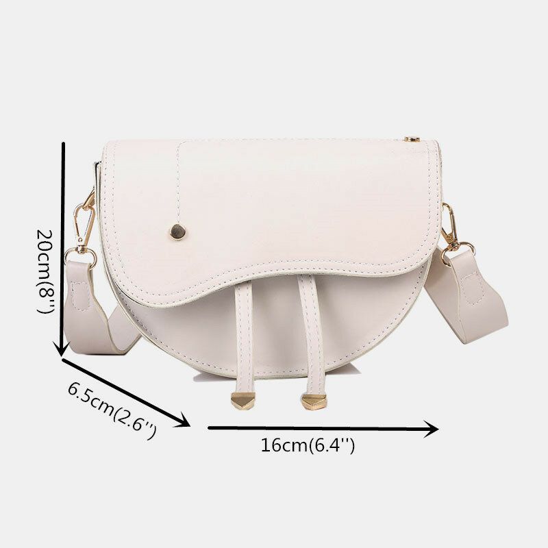 Frauen Unregelmäßige Form Solid Casualc Saddle Bag Umhängetasche