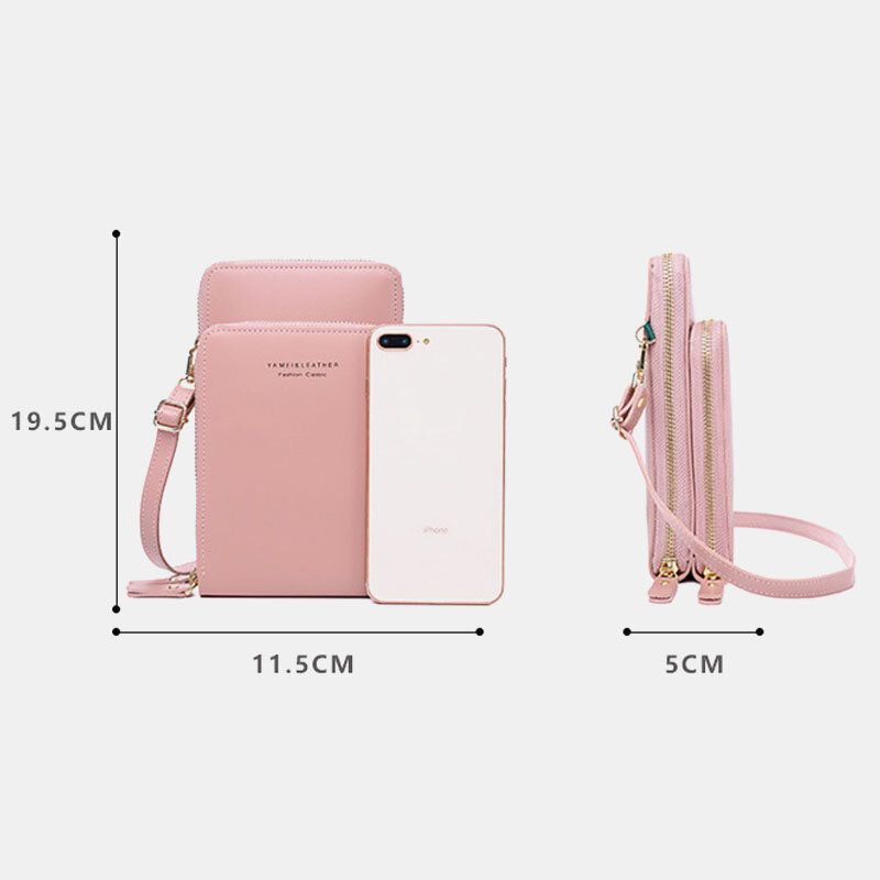 Handytasche Mit 5 Kartenfächern Für Damen Solide Crossbody-taschen