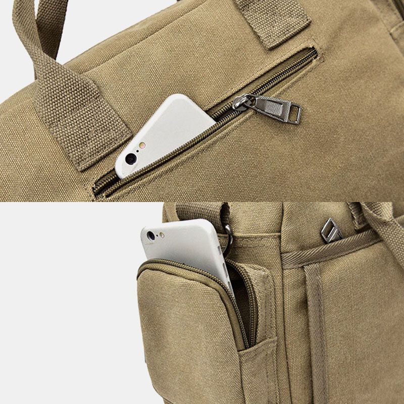 Herren Canvas Große Kapazität Multi-pocket Casual 13.3 Zoll Laptoptasche Umhängetaschen Umhängetasche Aktentasche