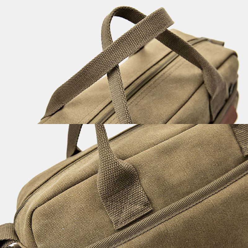 Herren Canvas Große Kapazität Multi-pocket Casual 13.3 Zoll Laptoptasche Umhängetaschen Umhängetasche Aktentasche