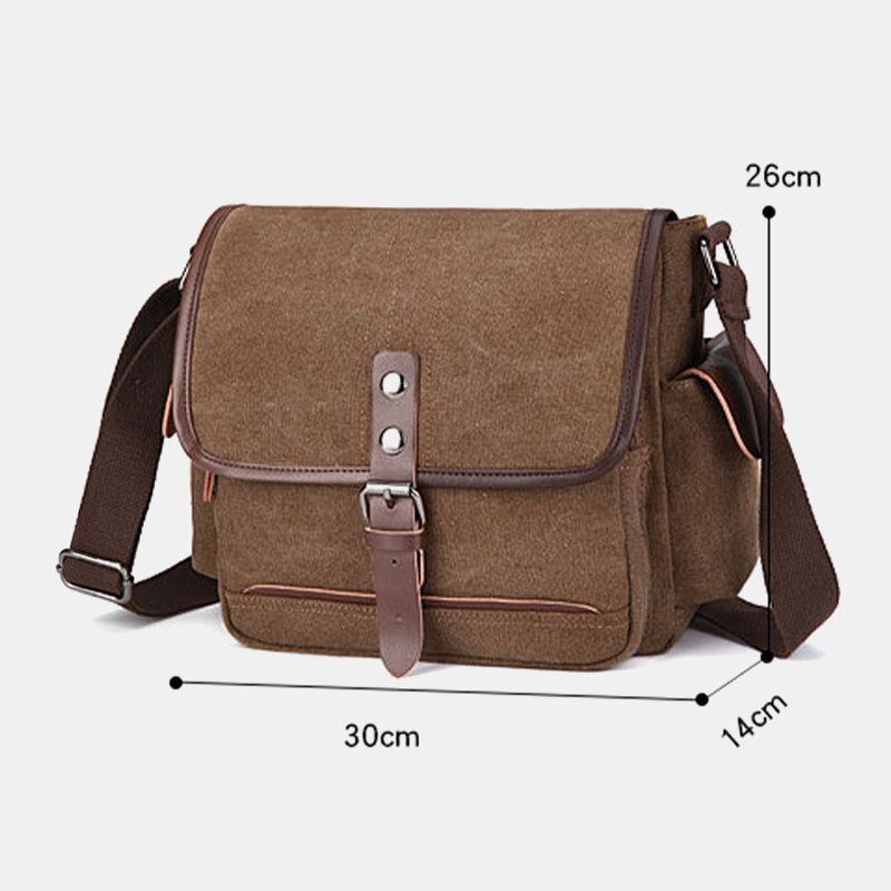 Herren Canvas Große Kapazität Wasserabweisend Vintage Laptop Umhängetasche Umhängetasche Umhängetasche