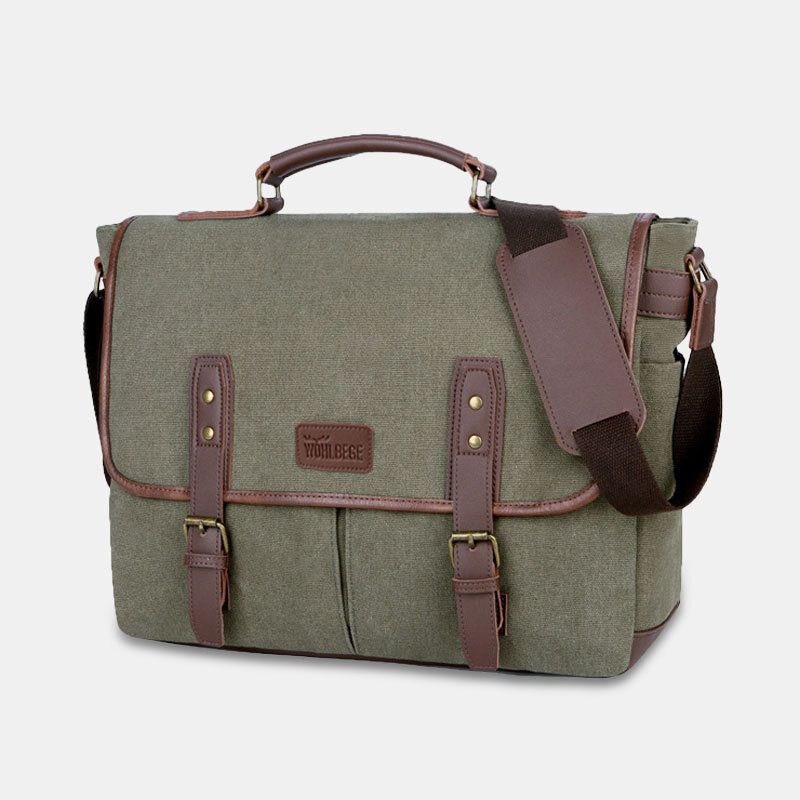 Herren Canvas Multi-pocket Verschleißfeste Vintage Business Messenger Bag Laptoptasche Umhängetasche Handtasche