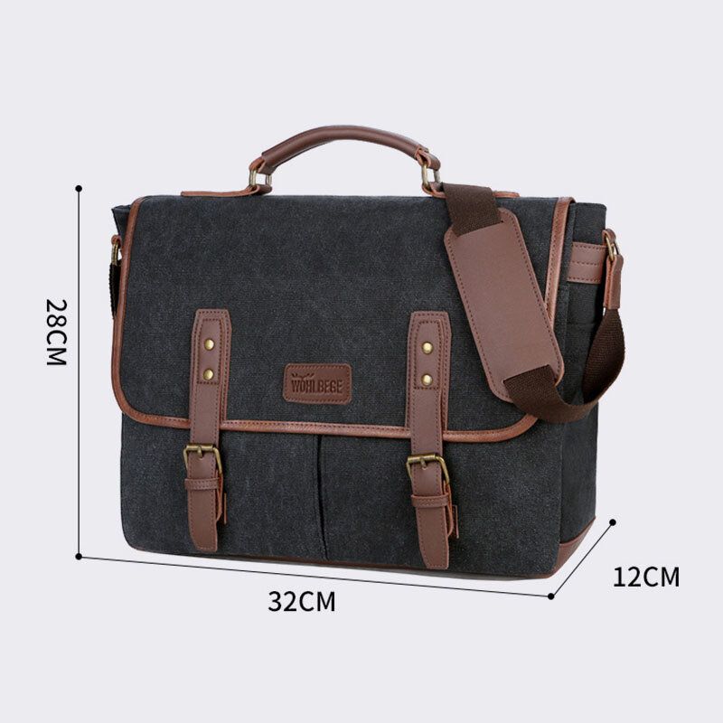 Herren Canvas Multi-pocket Verschleißfeste Vintage Business Messenger Bag Laptoptasche Umhängetasche Handtasche