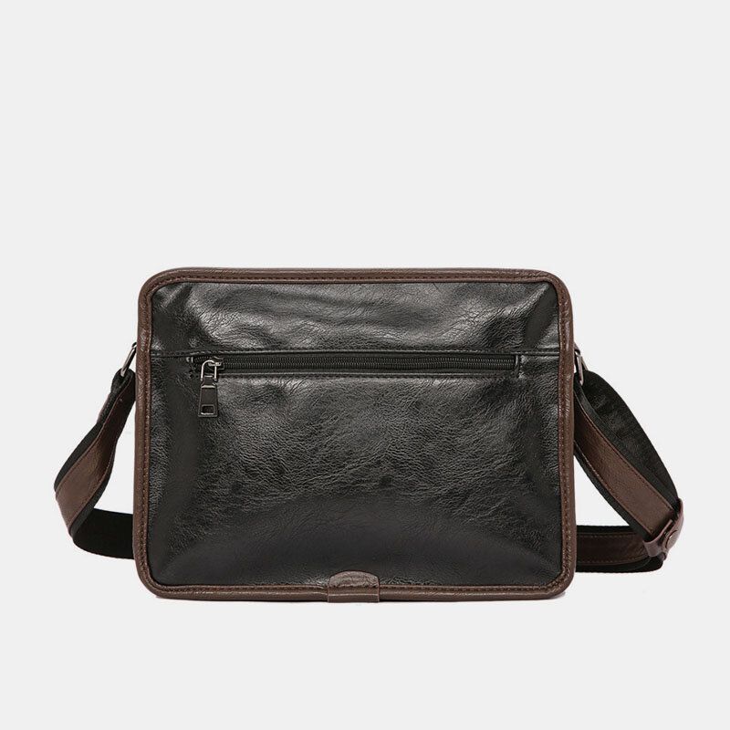 Herren Double Layer Multi-pocket Umhängetaschen Mode Lässig Kopfhörer Loch Design 14 Zoll Laptoptasche Umhängetasche