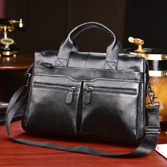 Herren Echtes Leder Business Multi-carry 14 Zoll Laptoptasche Aktentasche Umhängetasche Umhängetasche