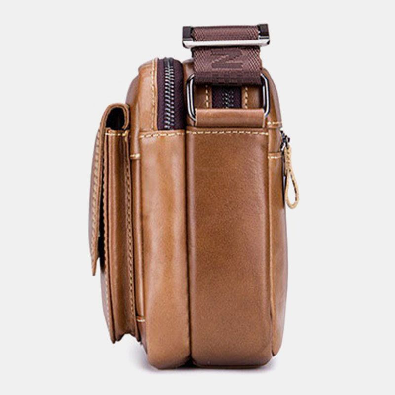 Herren Echtes Leder Große Kapazität Multi-pocket Anti-diebstahl Vintage Umhängetasche Rindsleder Umhängetasche