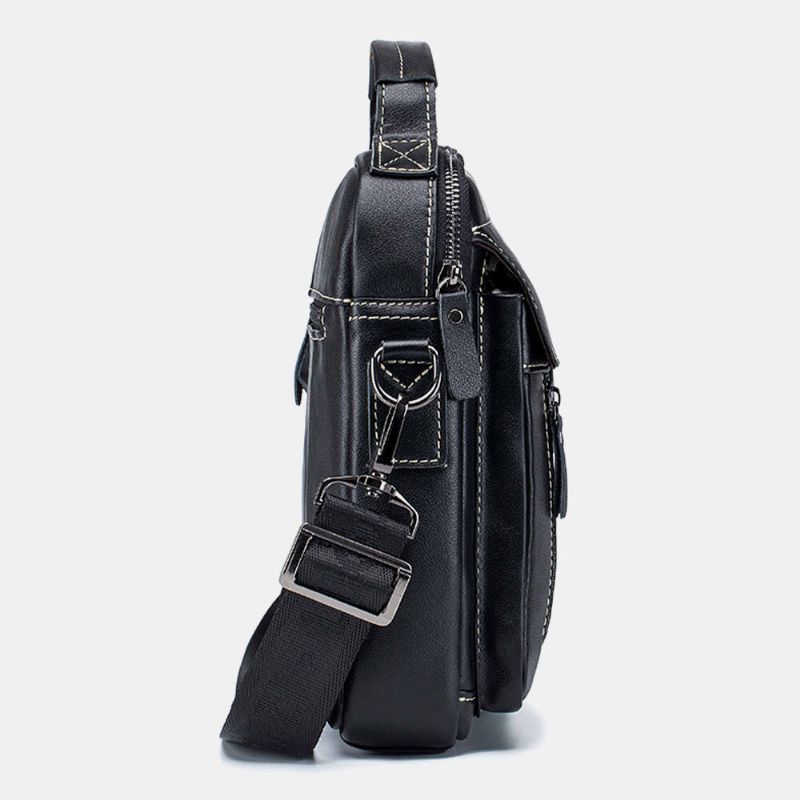 Herren Echtes Leder Multi-pocket Wasserdichte Vintage Handtasche Umhängetasche Umhängetasche