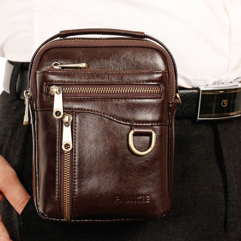 Herren Echtes Leder Multifunktion Multi-carry 4 Kartenfächer Umhängetasche Gürteltasche