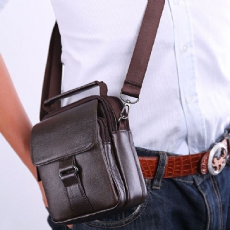 Herren-echtleder-retro-multi-pocket-handtasche Lässige Gürteltasche Umhängetasche