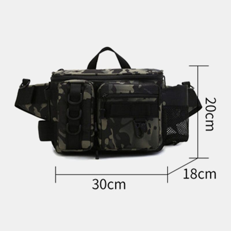 Herren Fischtasche Multi-taschen Outdoor Taktische Tasche Umhängetasche Gürteltasche Oxford Camo Muster