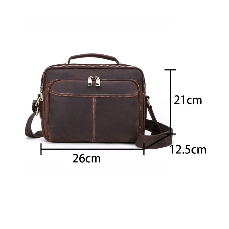 Herren Kunstleder Vintage Große Kapazität Multi-fach-aufbewahrung Handtasche Umhängetasche