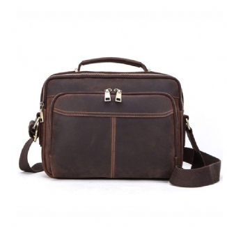 Herren Kunstleder Vintage Große Kapazität Multi-fach-aufbewahrung Handtasche Umhängetasche