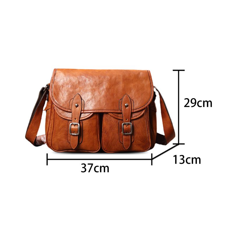 Herren Kunstleder Vintage Große Kapazität Umhängetasche Retro Laptop Kurze Tasche