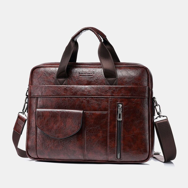 Herren Multi-pocket Anti-diebstahl Umhängetaschen Große Kapazität Retro 13.3 Zoll Laptop Umhängetasche Aktentasche Umhängetasche