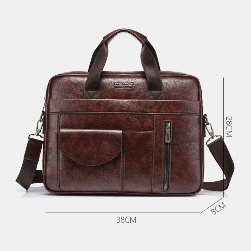 Herren Multi-pocket Anti-diebstahl Umhängetaschen Große Kapazität Retro 13.3 Zoll Laptop Umhängetasche Aktentasche Umhängetasche