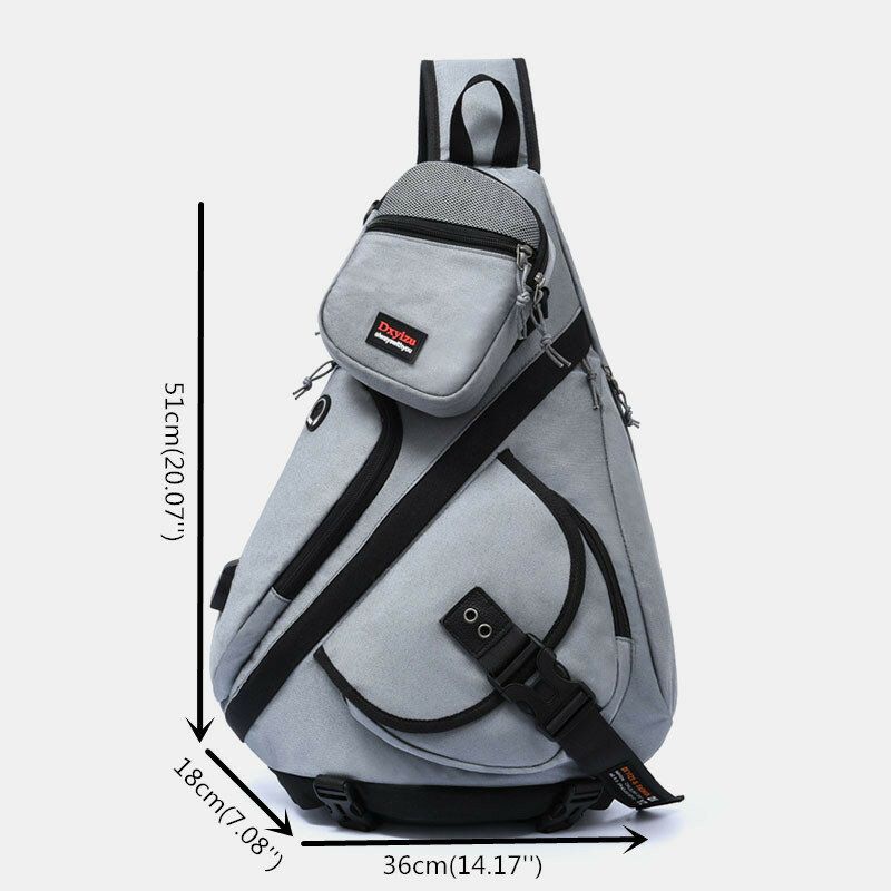 Männer 2 Stück Usb-ladekopfhörer Große Kapazität Wasserdichte Multifunktions-umhängetasche Brusttasche Sling Bag