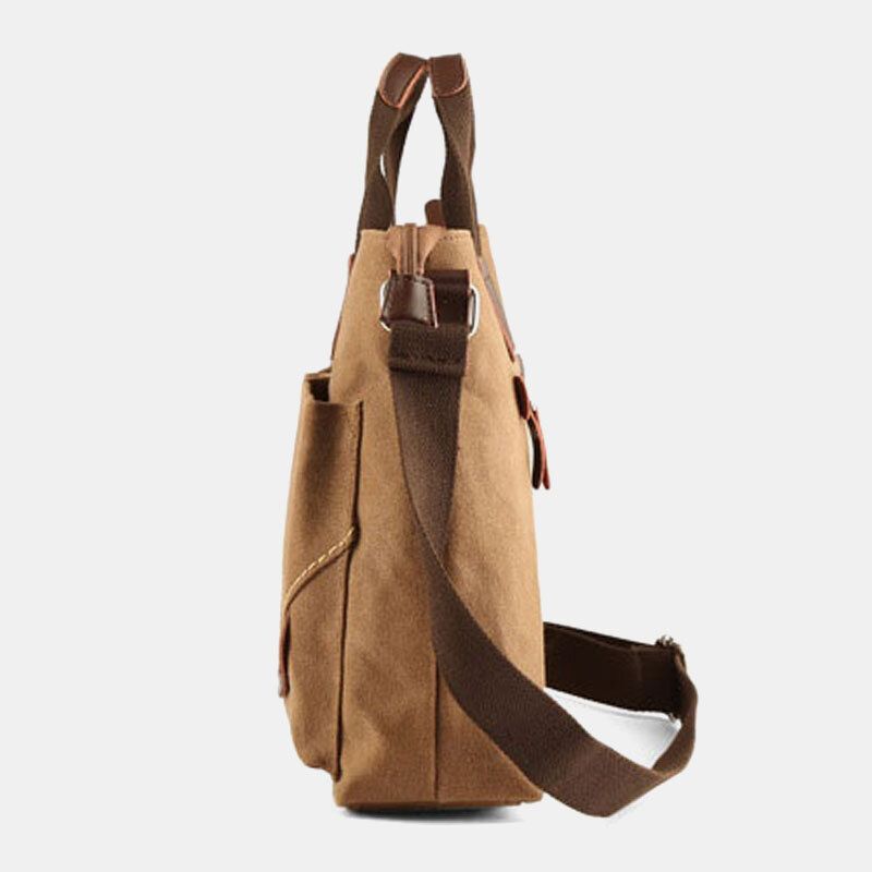 Männer Canvas Multi-pocket Verschleißfeste Umhängetaschen Retro Casual Große Kapazität Reißverschluss Umhängetasche Handtasche