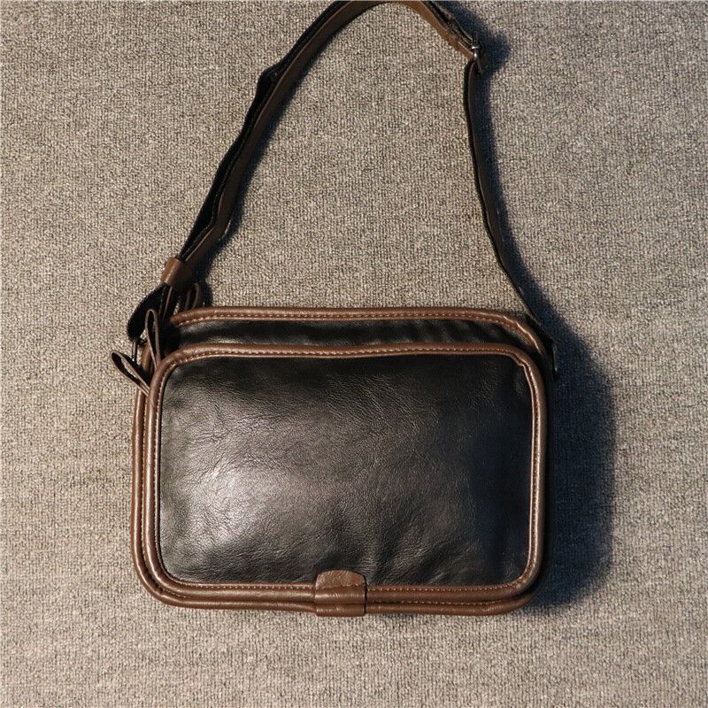 Männer Casual Soft Leather Back Anti-diebstahl-tasche Umhängetaschen Messenger Umhängetasche