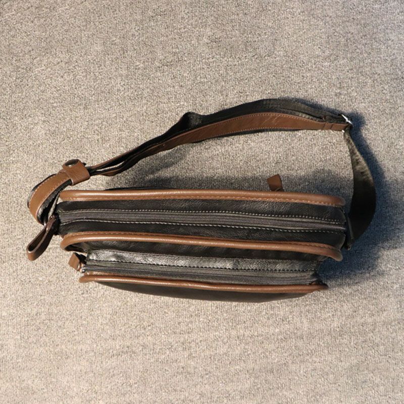 Männer Casual Soft Leather Back Anti-diebstahl-tasche Umhängetaschen Messenger Umhängetasche