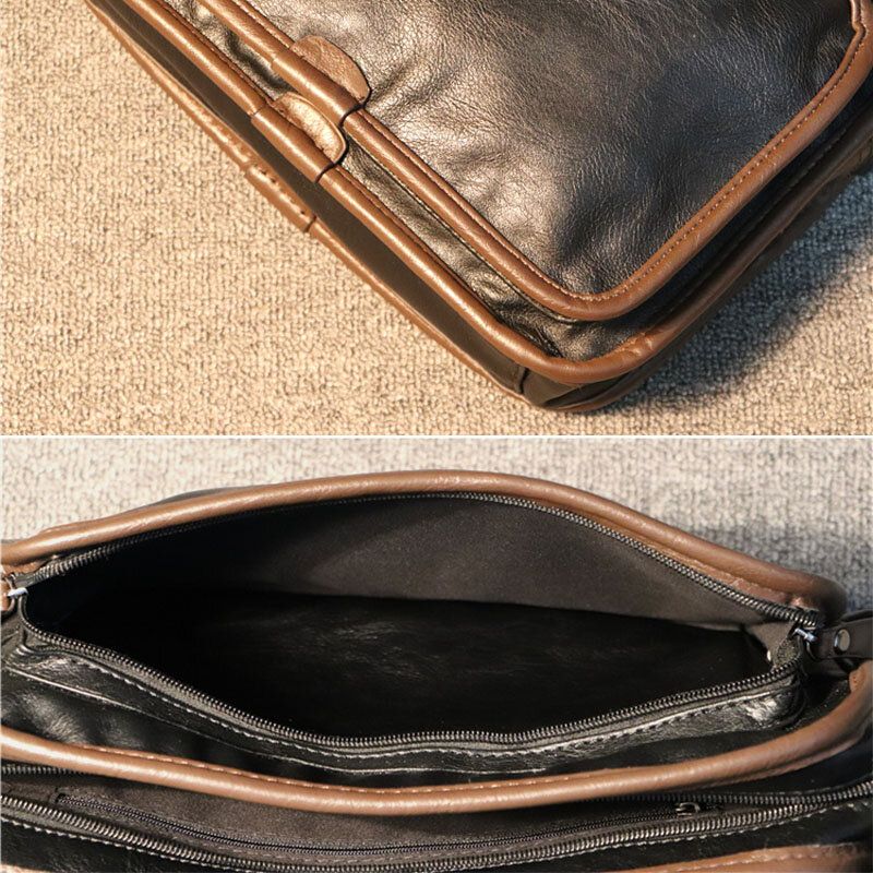 Männer Casual Soft Leather Back Anti-diebstahl-tasche Umhängetaschen Messenger Umhängetasche