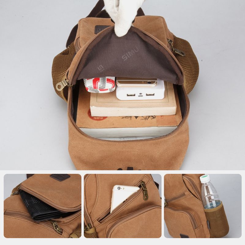 Männer Casual Vintage Chest Bag Umhängetasche Für Outdoor-reisen