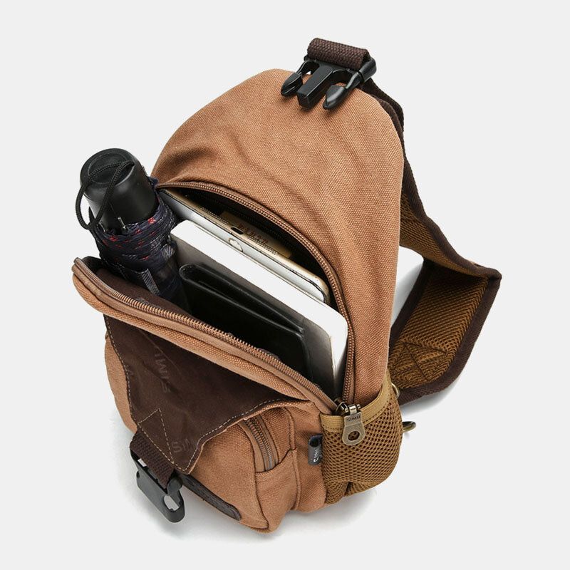 Männer Casual Vintage Chest Bag Umhängetasche Für Outdoor-reisen