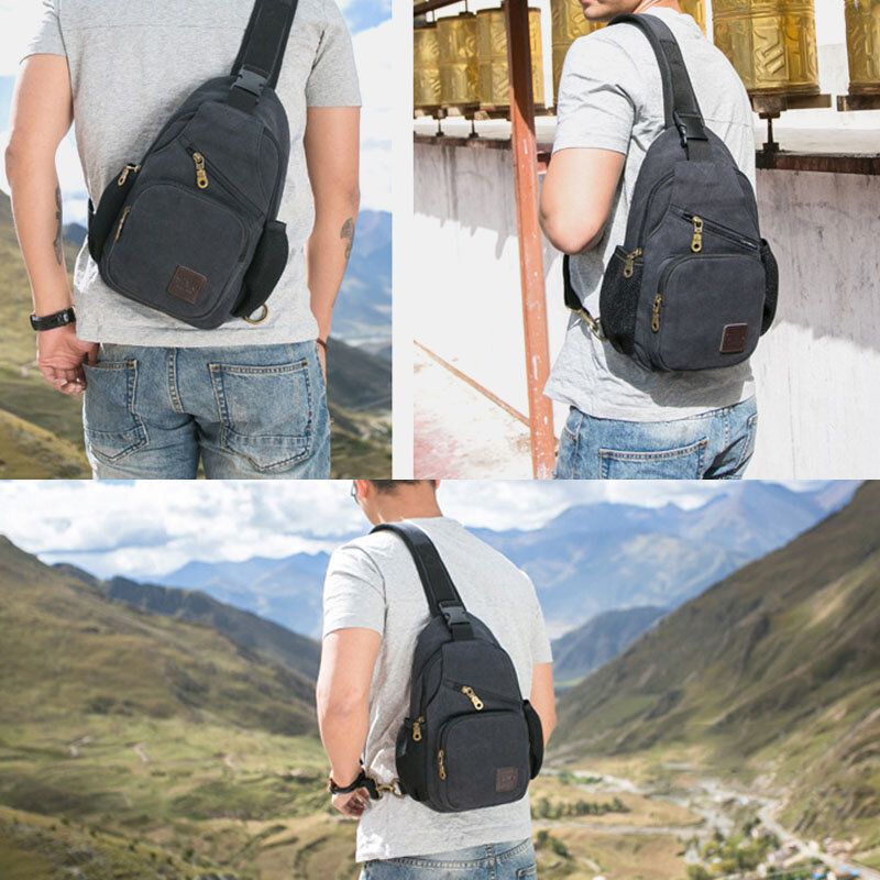 Männer Casual Vintage Chest Bag Umhängetasche Für Outdoor-reisen