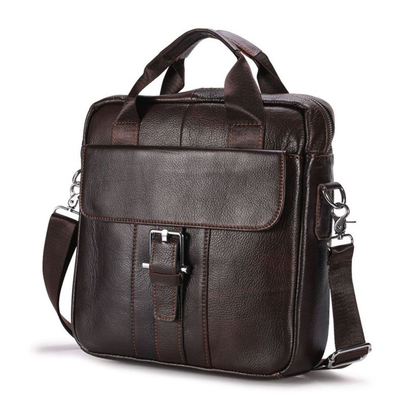 Männer Echtes Leder Große Kapazität Umhängetasche Vintage Business Solide Aktentasche Schultertasche Umhängetasche