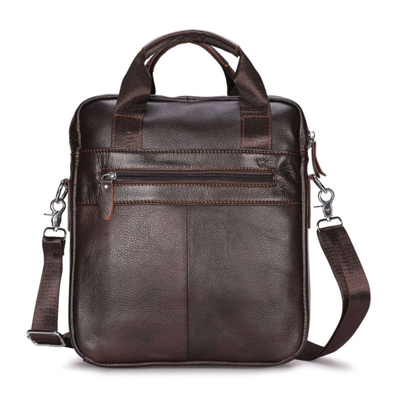 Männer Echtes Leder Große Kapazität Umhängetasche Vintage Business Solide Aktentasche Schultertasche Umhängetasche