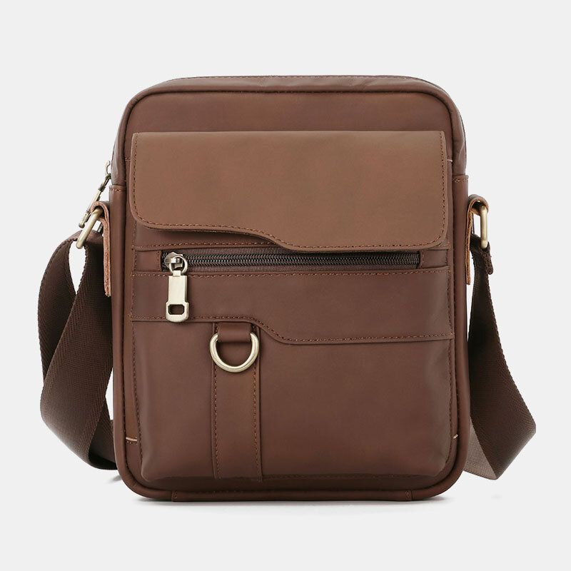 Männer Echtes Leder Große Kapazität Vintage Casual 6.5 Zoll Handytasche Umhängetasche Umhängetasche Messenger Aktentasche