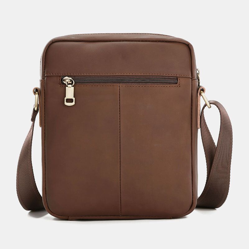 Männer Echtes Leder Große Kapazität Vintage Casual 6.5 Zoll Handytasche Umhängetasche Umhängetasche Messenger Aktentasche