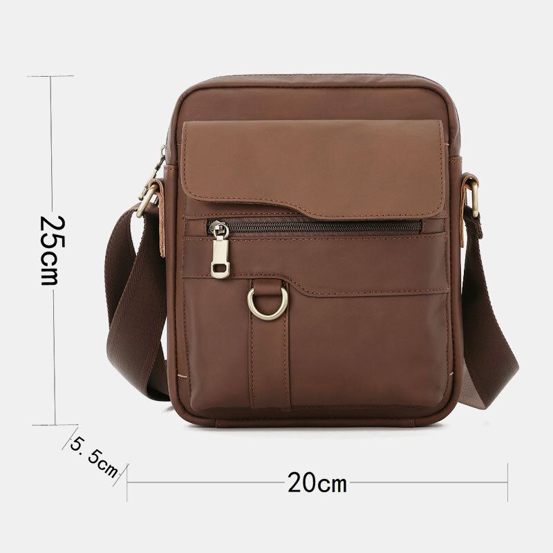 Männer Echtes Leder Große Kapazität Vintage Casual 6.5 Zoll Handytasche Umhängetasche Umhängetasche Messenger Aktentasche