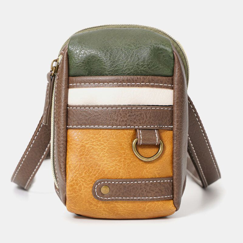 Männer Mini Stitching Color Lässige Crossbody-taschen Abnehmbarer Schultergurt All-match 6.5-zoll-handytasche